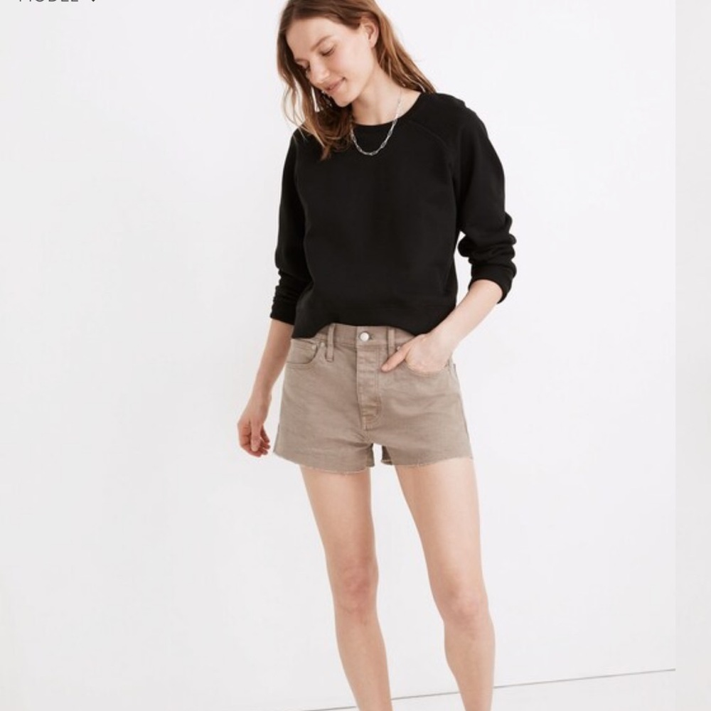 Madewell tan relaxed denim shorts